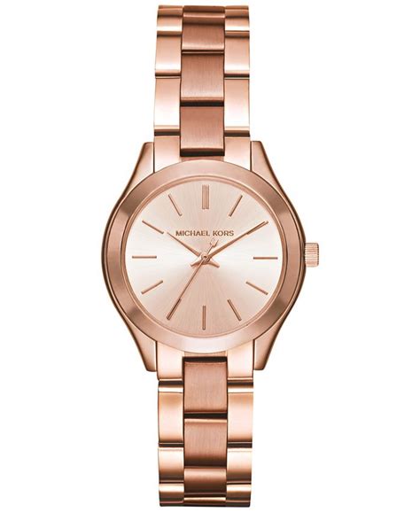 Michael Kors Women's Slim Runway Logo Rose Gold